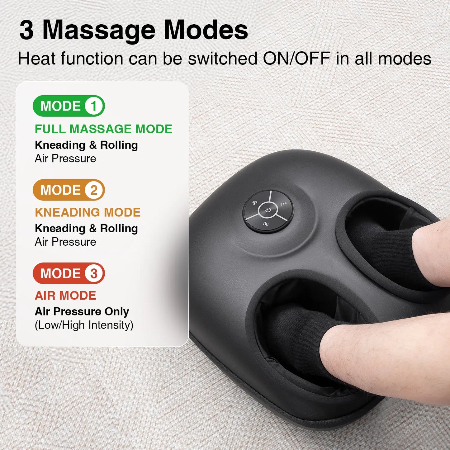 Nekteck Heated Shiatsu Foot Massager – Deep Kneading Massage, Air Compression Therapy, Enhances Circulation & Relieves Foot Fatigue