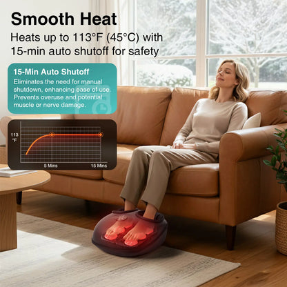 Nekteck Heated Shiatsu Foot Massager – Deep Kneading Massage, Air Compression Therapy, Enhances Circulation & Relieves Foot Fatigue