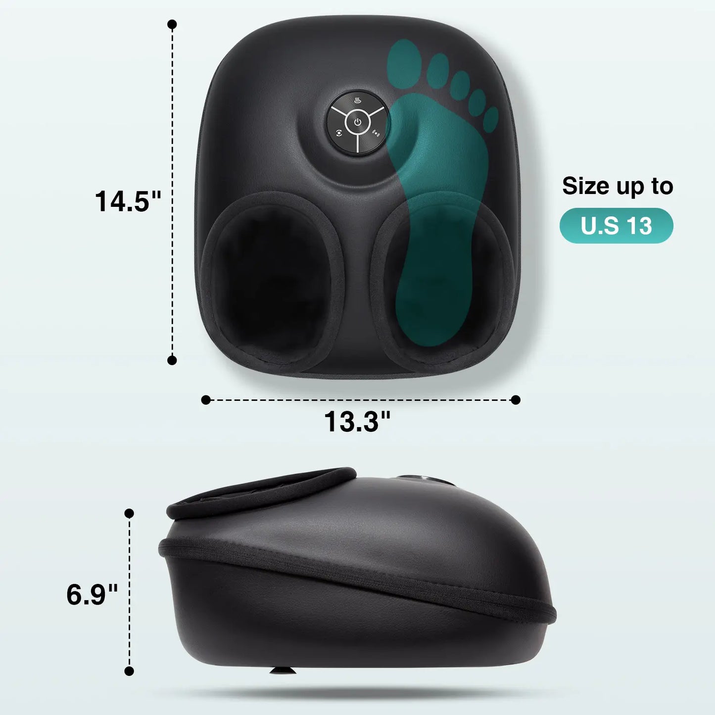 Nekteck Heated Shiatsu Foot Massager – Deep Kneading Massage, Air Compression Therapy, Enhances Circulation & Relieves Foot Fatigue