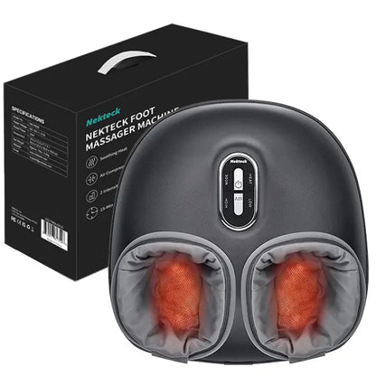 Nekteck Heated Shiatsu Foot Massager – Deep Kneading Massage, Air Compression Therapy, Enhances Circulation & Relieves Foot Fatigue