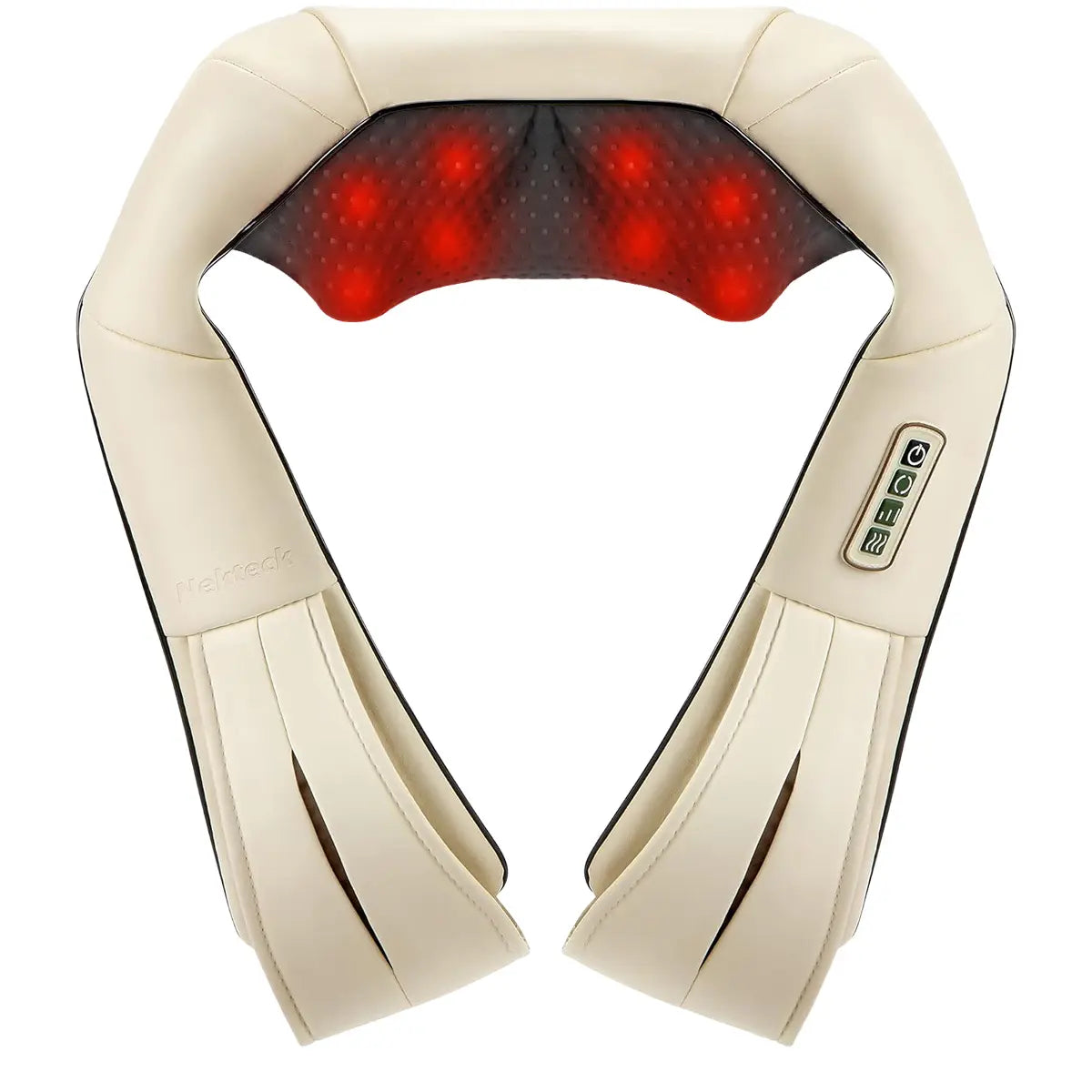 Ergonomic Shiatsu Neck & Back Massager with Heat – 8 Deep-Kneading Massage Nodes, Electric Muscle Relief for Neck, Shoulder & Body, Portable 12V, Black