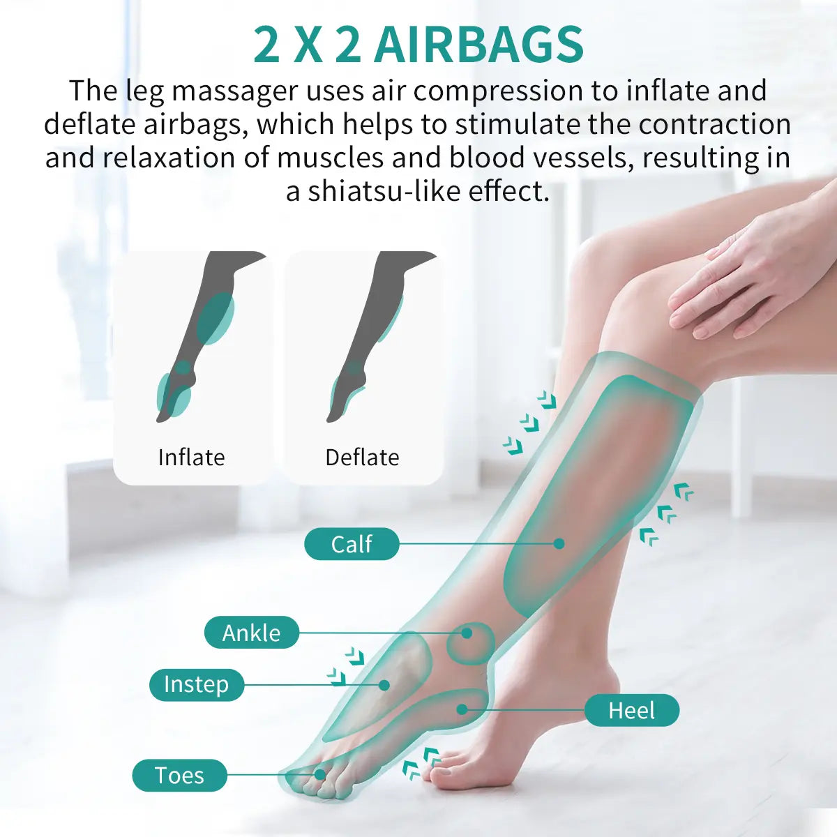 Nekteck Leg Massager with Air Compression – 3 Adjustable Massage Levels, Auto Shut-Off, Foot & Calf Relaxation