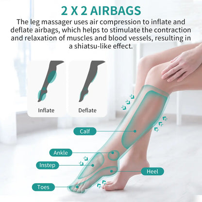 Nekteck Leg Massager with Air Compression – 3 Adjustable Massage Levels, Auto Shut-Off, Foot & Calf Relaxation
