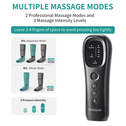 Nekteck Leg Massager with Air Compression – 3 Adjustable Massage Levels, Auto Shut-Off, Foot & Calf Relaxation