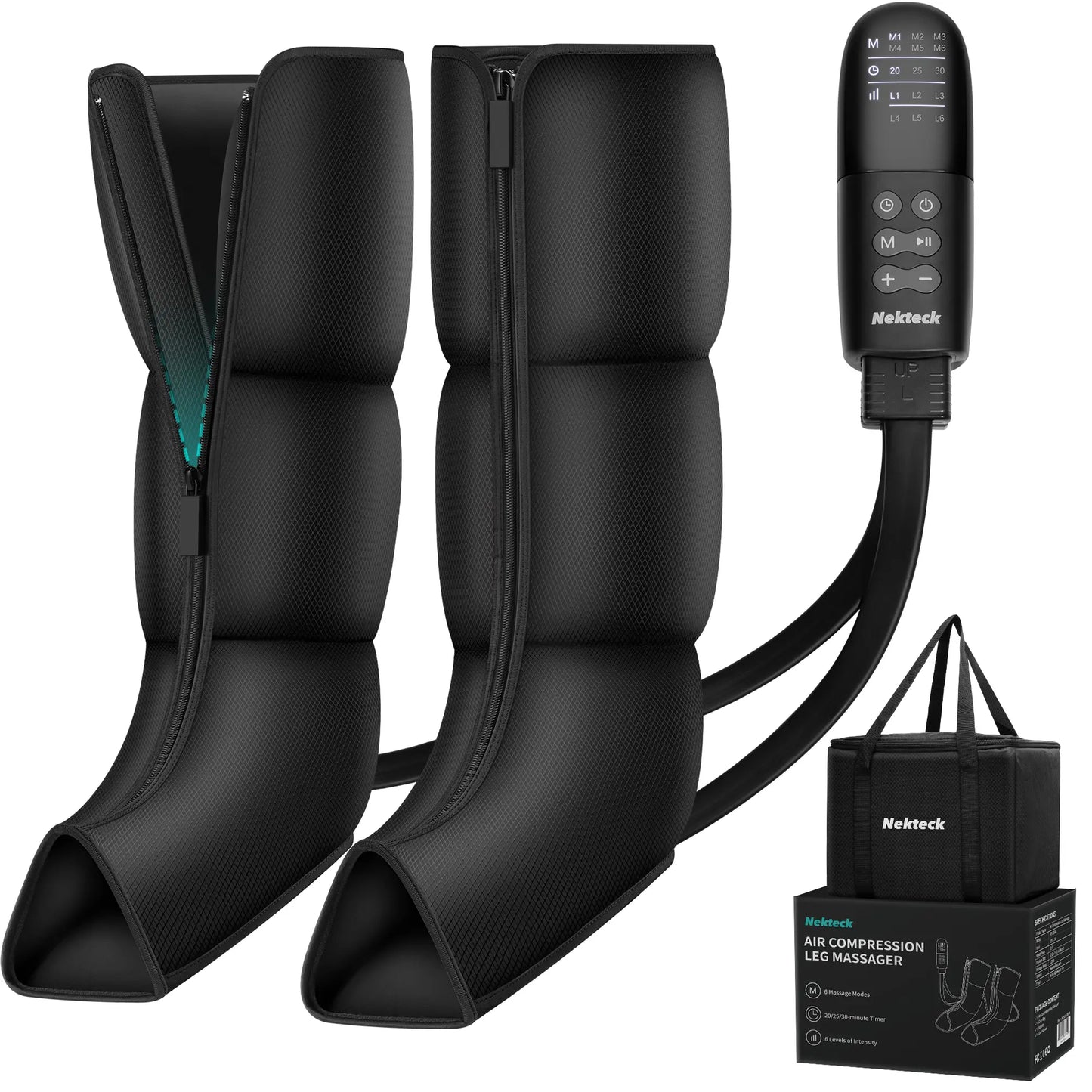 Nekteck Leg Massager with Air Compression – 3 Adjustable Massage Levels, Auto Shut-Off, Foot & Calf Relaxation