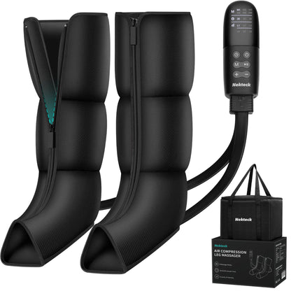 Nekteck Leg Massager with Air Compression – 3 Adjustable Massage Levels, Auto Shut-Off, Foot & Calf Relaxation