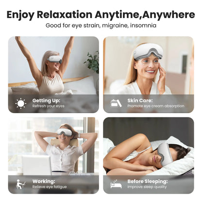 Nekteck Heated Eye Massager with Bluetooth – Comfort Eye Mask, 5 Massage Modes, Auto-Off, Relaxation Gift for Men & Women