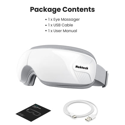 Nekteck Heated Eye Massager with Bluetooth – Comfort Eye Mask, 5 Massage Modes, Auto-Off, Relaxation Gift for Men & Women