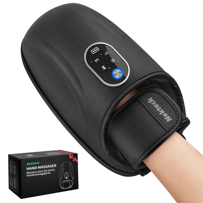 Nekteck Rechargeable Hand Massager with Heat – Air Compression Massage for Wrist, Palm and Fingers, 6 Adjustable Modes, Gift for Men & Women